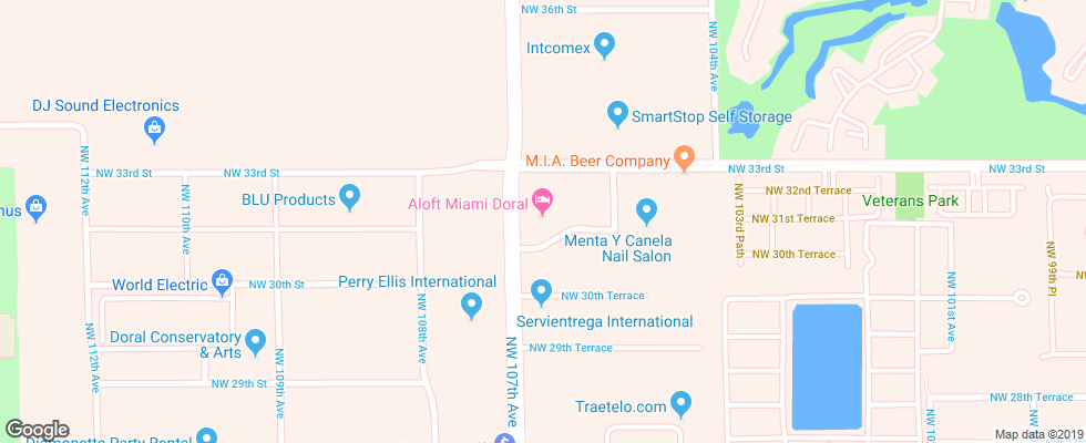 Отель Aloft Miami Doral на карте США