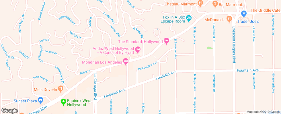 Отель Andaz West Hollywood на карте США