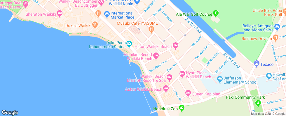 Отель Aston Waikiki Circle на карте США