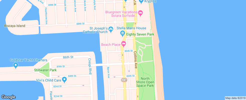 Отель Beach Place на карте США