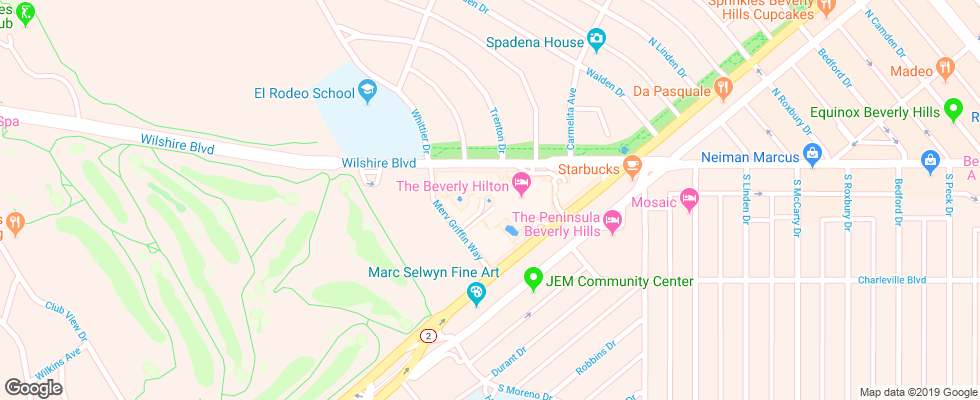 Отель Beverly Hilton на карте США