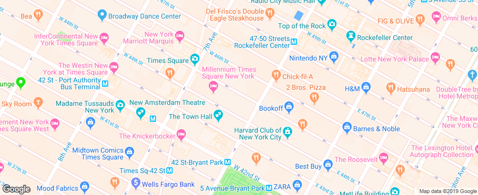 Отель Broadway At Times Square на карте США