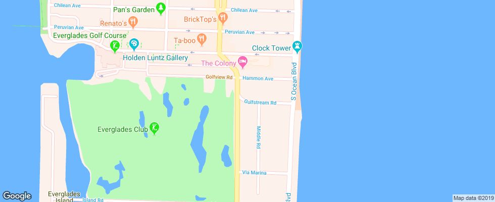 Отель Colony Palm Beach на карте США