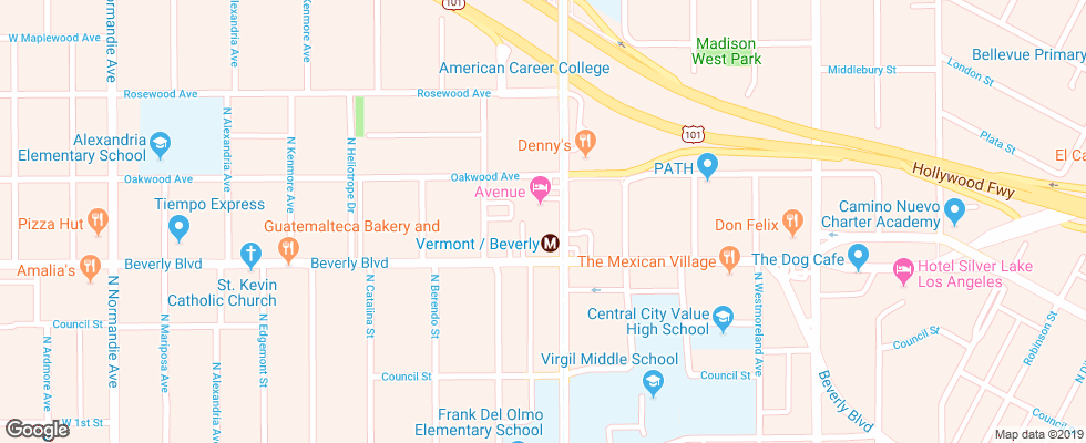 Отель Comfort Inn Near Universal Studios Hollywood на карте США