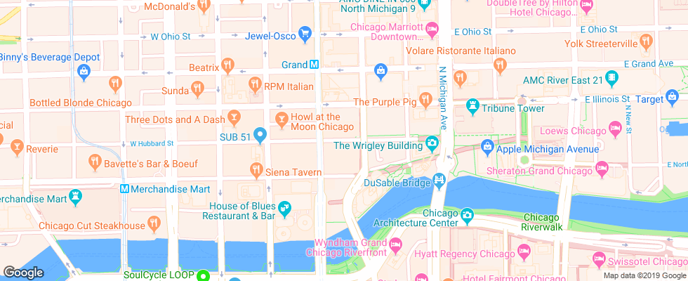 Отель Courtyard Chicago Downtown/river North на карте США