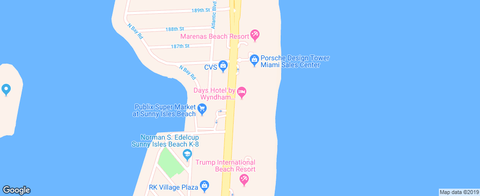 Отель Days Hotel Thunderbird Beach Resort на карте США