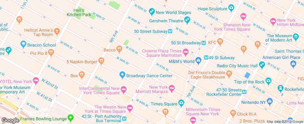 Отель Econo Lodge Times Square на карте США
