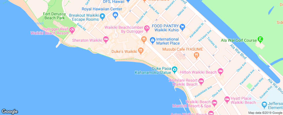 Отель Holiday Inn Resort Waikiki Beachcomber на карте США