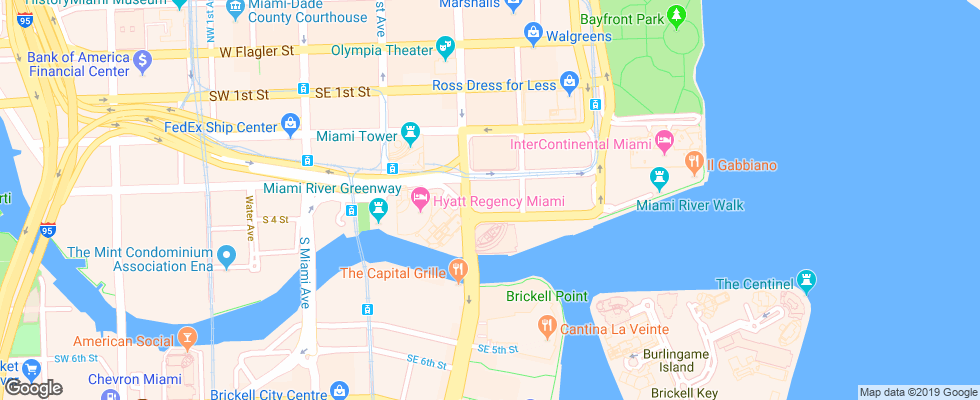 Отель Jw Marriott Marquis Miami на карте США