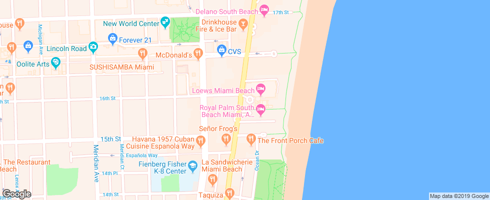 Отель Loews Miami Beach на карте США
