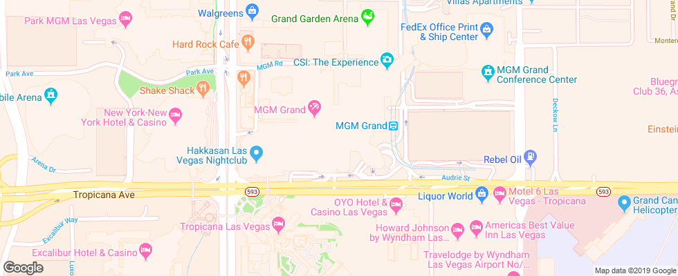 Отель Mgm Grand Hotel & Casino на карте США