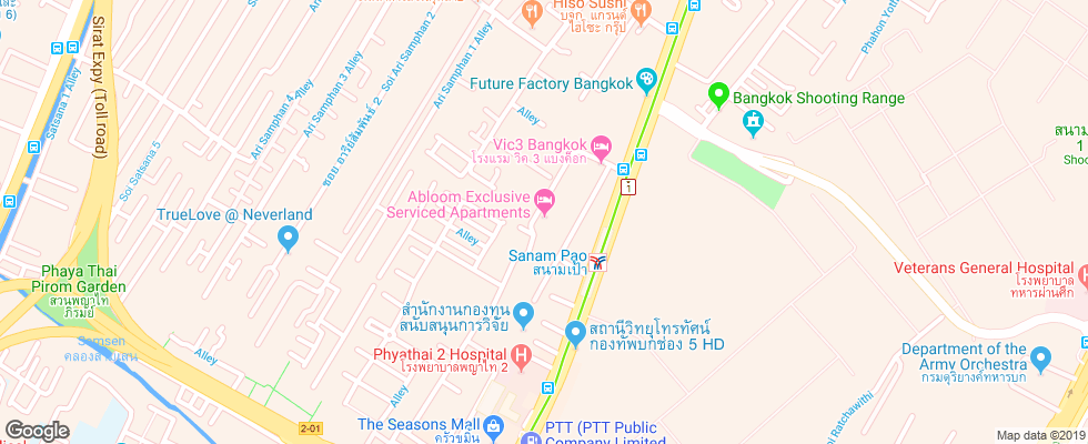Отель Abloom Exclusive Serviced Apartments на карте Таиланда