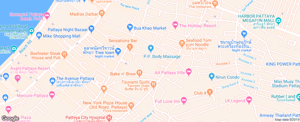 Отель Adelphi на карте Таиланда