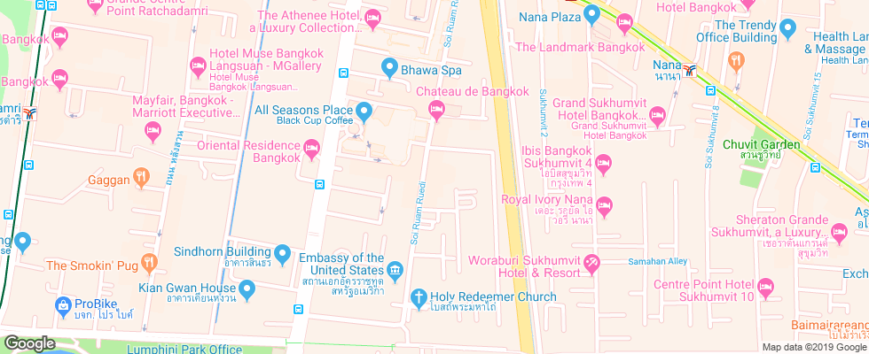 Отель Aetas Bangkok на карте Таиланда
