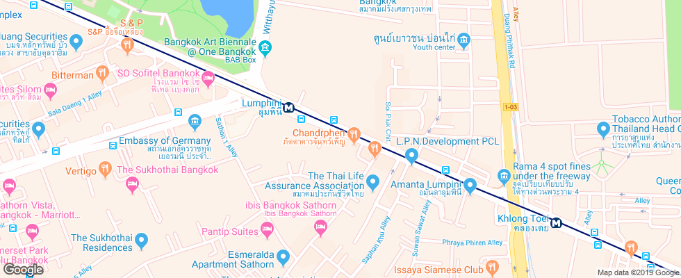 Отель Aetas Lumpini на карте Таиланда