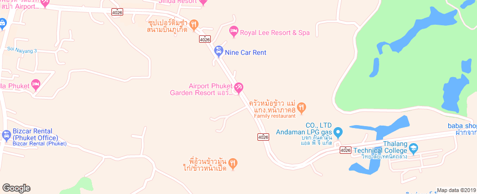 Отель Airport Phuket Garden Resort на карте Таиланда