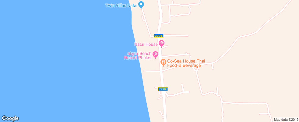 Отель Akyra Beach Club Phuket на карте Таиланда