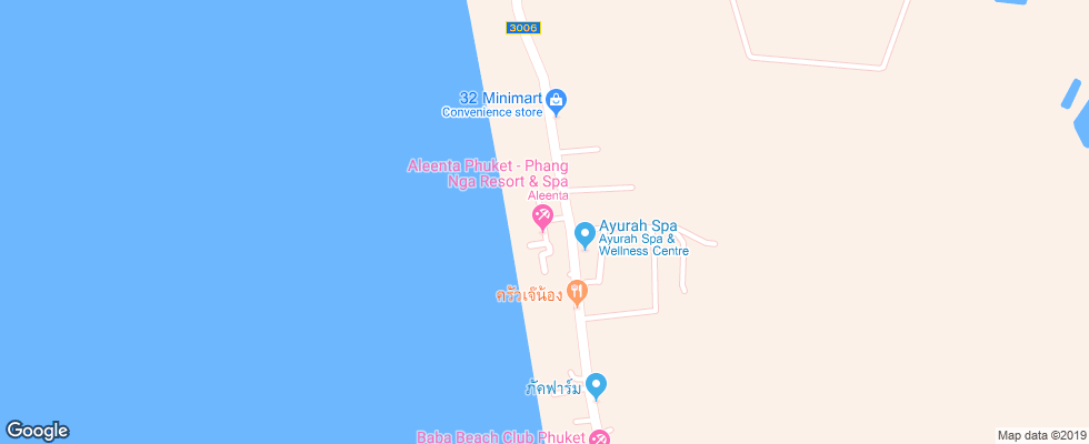Отель Aleenta Resort на карте Таиланда