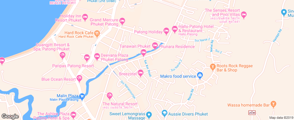 Отель Alfresco Phuket Hotel на карте Таиланда