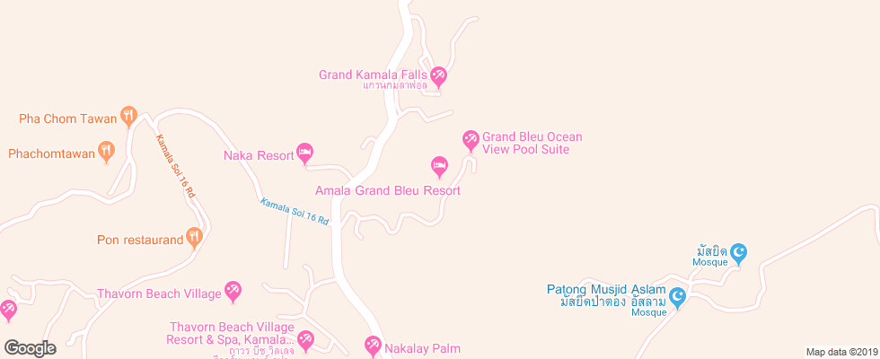 Отель Amala Grand Bleu Resort на карте Таиланда