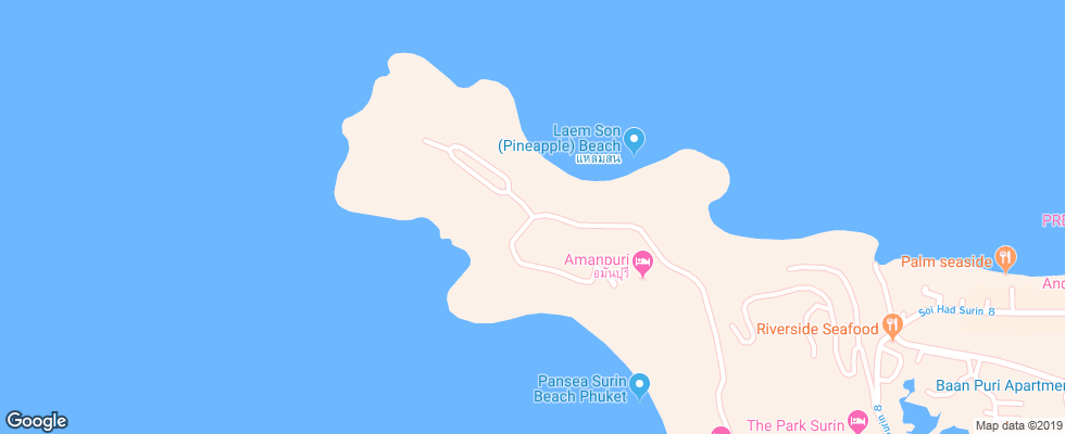 Отель Amanpuri на карте Таиланда