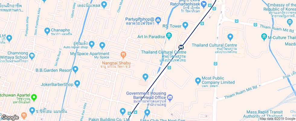 Отель Amanta Ratchada на карте Таиланда