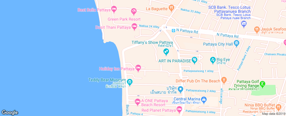 Отель Amari Orchid Resort на карте Таиланда