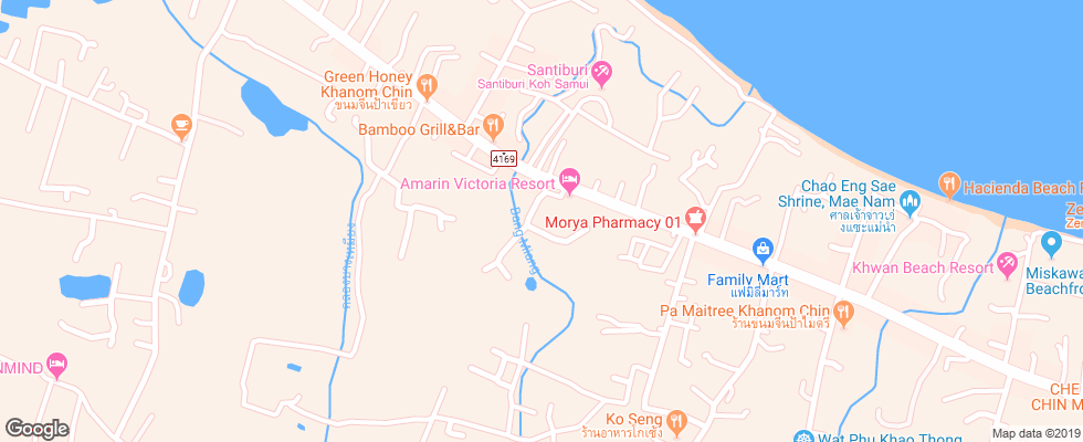 Отель Amarin Samui на карте Таиланда