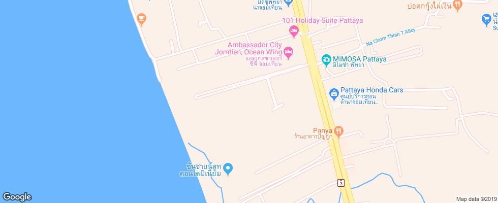 Отель Ambassador City Jomtien на карте Таиланда