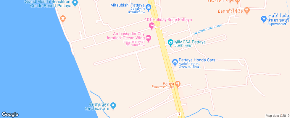 Отель Ambassador City Jomtien Inn Wing на карте Таиланда