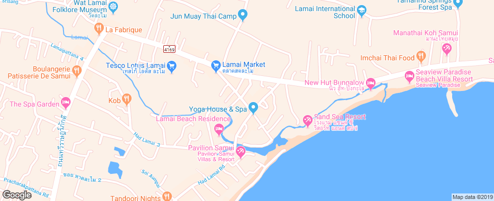 Отель Amenity Apartel Samui на карте Таиланда