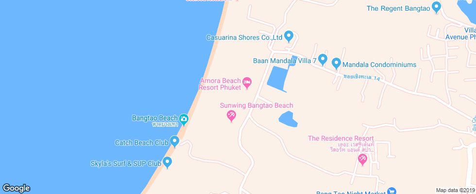Отель Amora Beach Resort на карте Таиланда