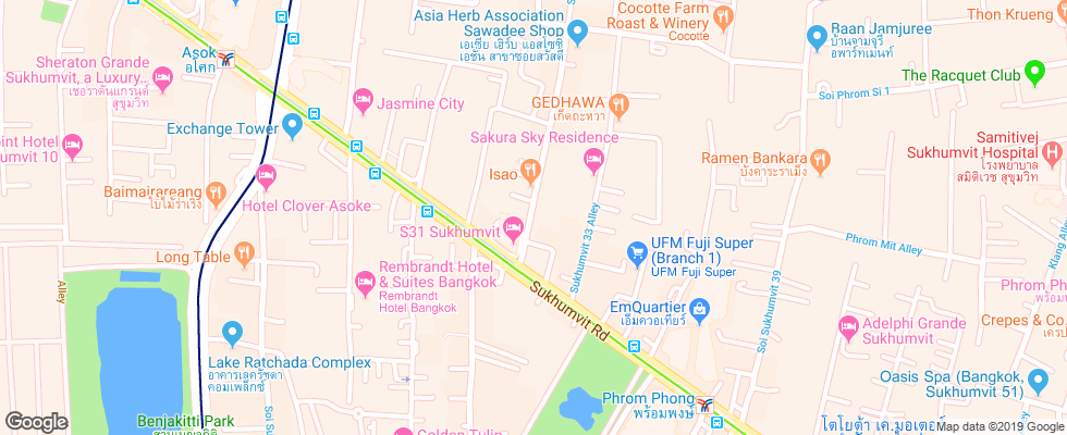 Отель Amora Neoluxe на карте Таиланда