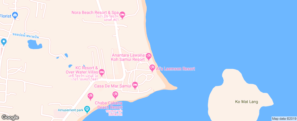 Отель Anantara Lawana Resort & Spa на карте Таиланда