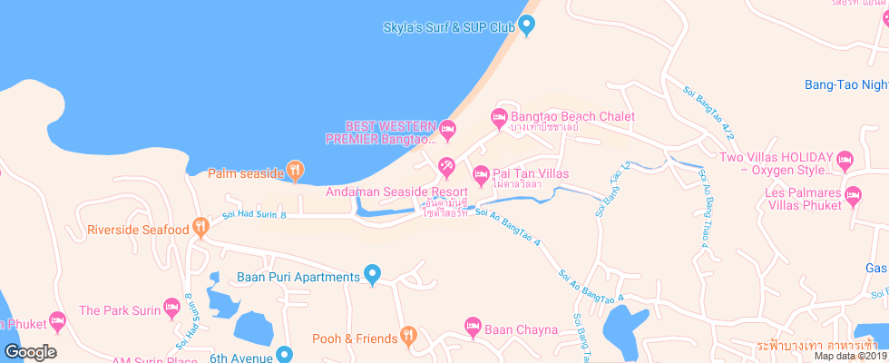 Отель Andaman Seaside Resort Bangtao на карте Таиланда