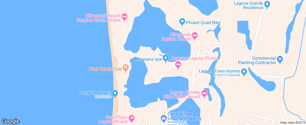 Отель Angsana Laguna Phuket на карте Таиланда