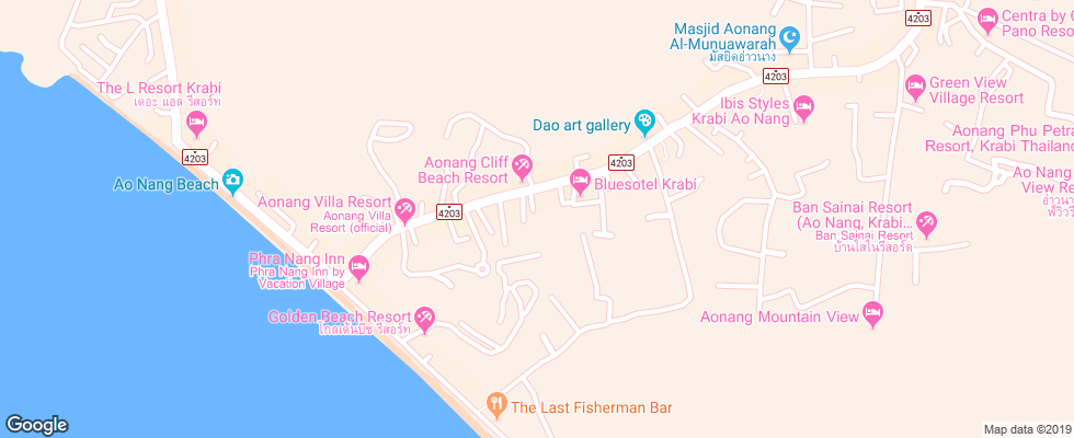 Отель Ao Nang Village на карте Таиланда
