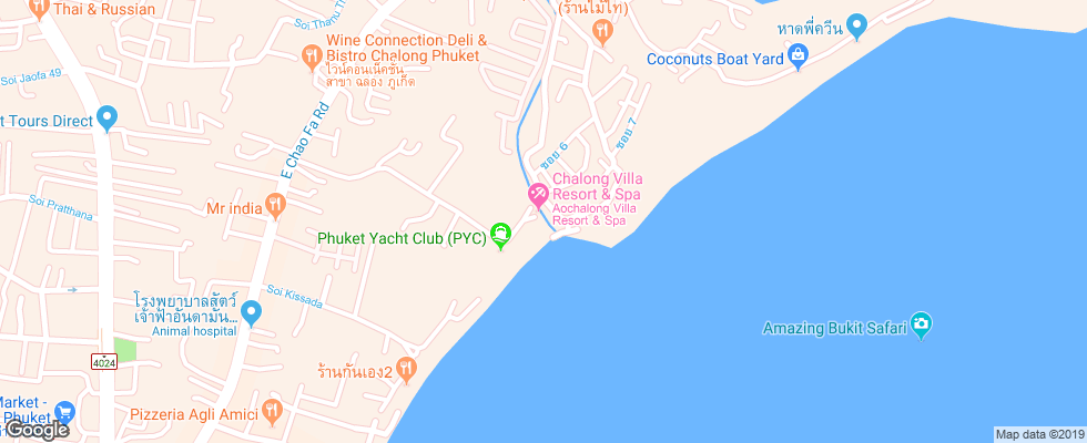 Отель Aochalong Villa Resort & Spa на карте Таиланда