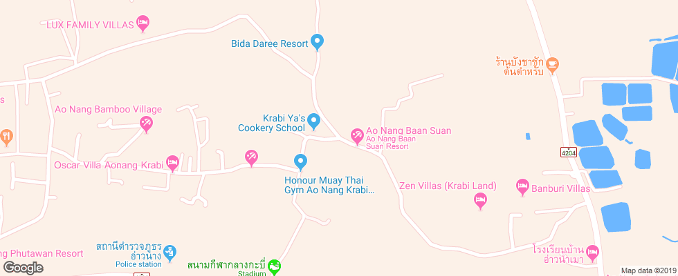 Отель Aonang Baan Suan Resort на карте Таиланда