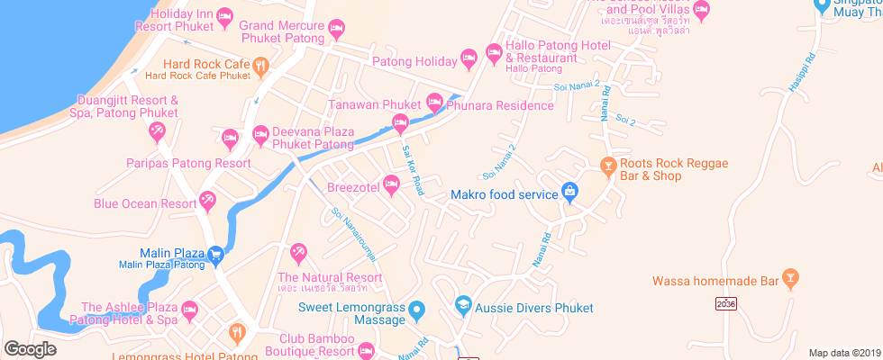 Отель Art Patong Residence на карте Таиланда