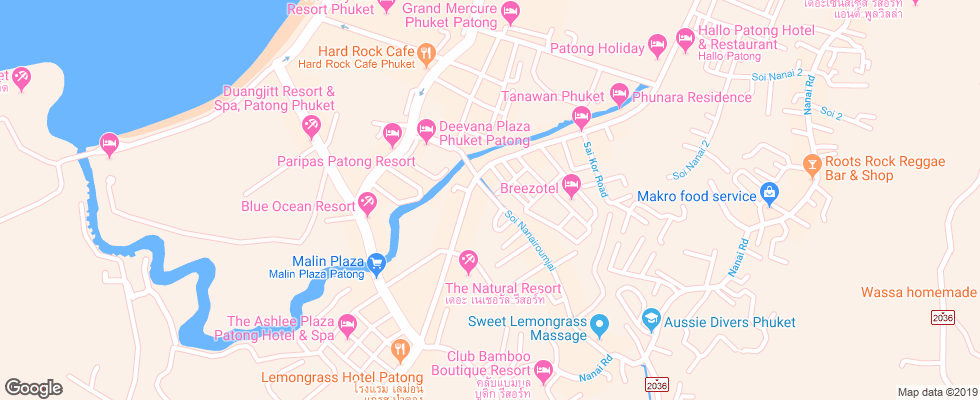 Отель Ashlee Heights Patong на карте Таиланда
