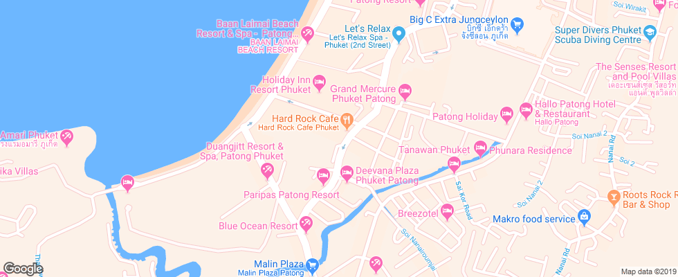 Отель Aspira Prime Patong на карте Таиланда