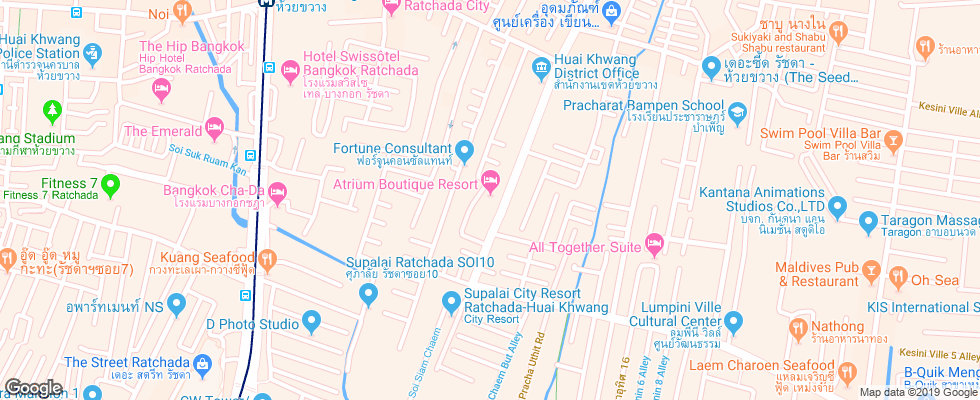 Отель Atrium Boutique Resort на карте Таиланда