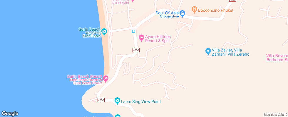 Отель Ayara Hilltops Boutique Resort & Spa на карте Таиланда