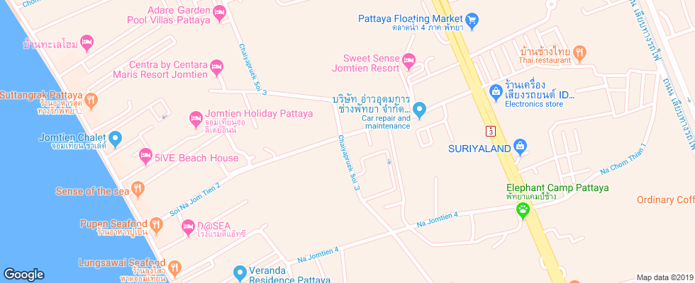 Отель B2 Jomtien на карте Таиланда
