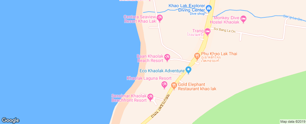 Отель Baan Khaolak Resort на карте Таиланда