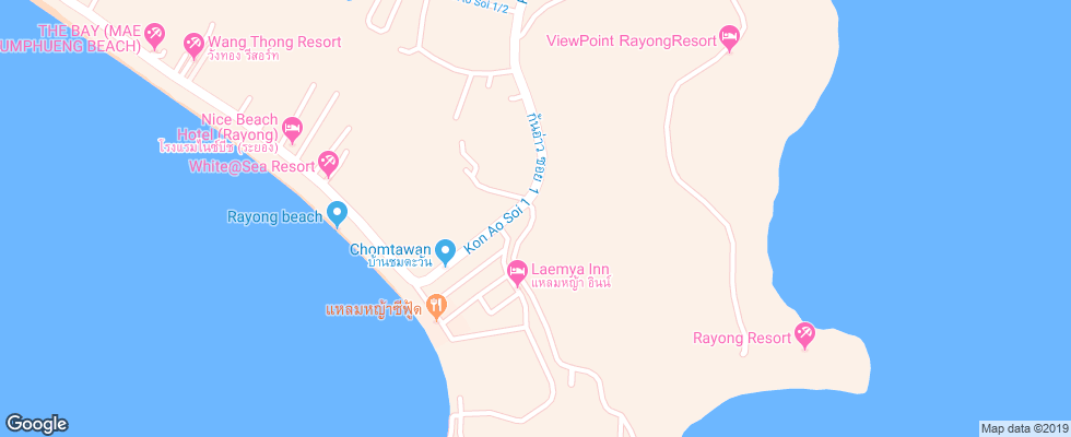 Отель Baan Ploy Sea на карте Таиланда
