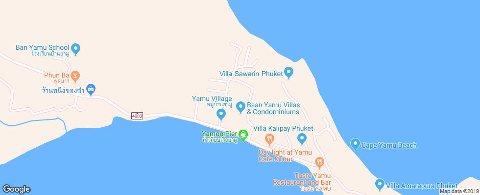 Отель Baan Yamu Residences на карте Таиланда