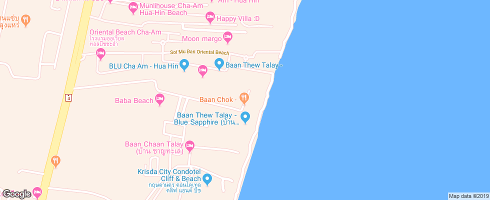 Отель Baba Beach Club Hua Hin на карте Таиланда