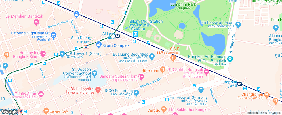Отель Bandara Suites Silom на карте Таиланда